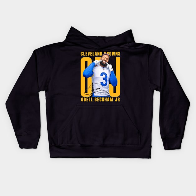 Odell Beckham Jr Aesthetic Tribute 〶 Kids Hoodie by Terahertz'Cloth